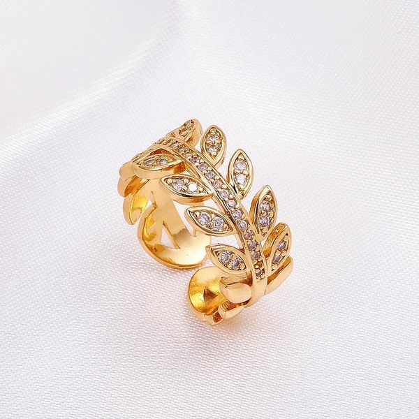 

wedding rings luoyiyang jewelry for women ins style leaf opening geometry fashion ring women's, Slivery;golden