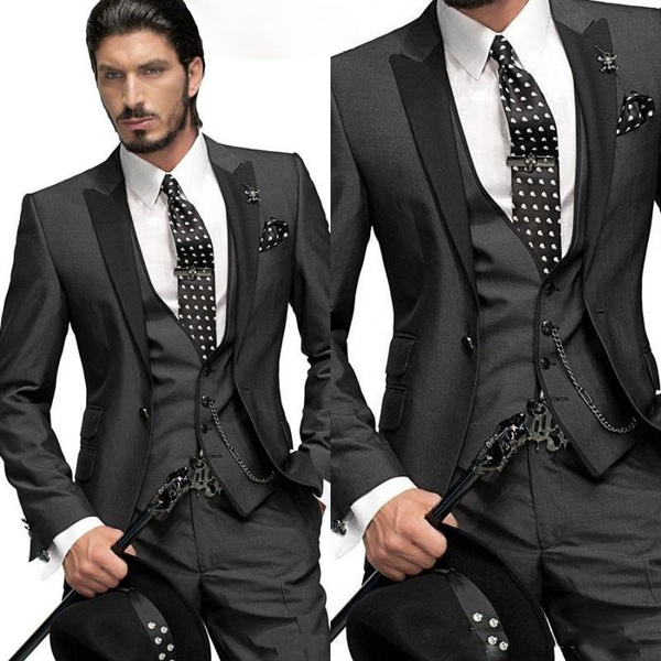 

2020 men suit en groom tuxedos formal suits business men wear(jacket), Black