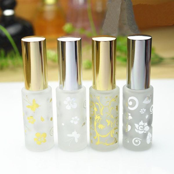 

storage bottles & jars 20 pcs 12 ml spray pump bottle frosted glass empty cosmetic toner vial gold stamping travel perfume refillable