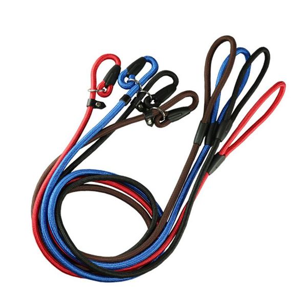 

130cm sturdy bylon pet dog round rope lead adjustable collar leash for small dogs training puppy p chain wlaking pets leads collars & leashe