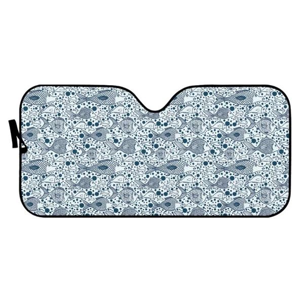 

car sunshade pinup angel fish pattern design heat reflector fold-up for windshields uv protect sun shade windshield universal