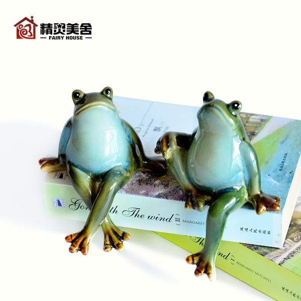 

ceramic crafts home garden balcony decorations wedding gifts couple frog