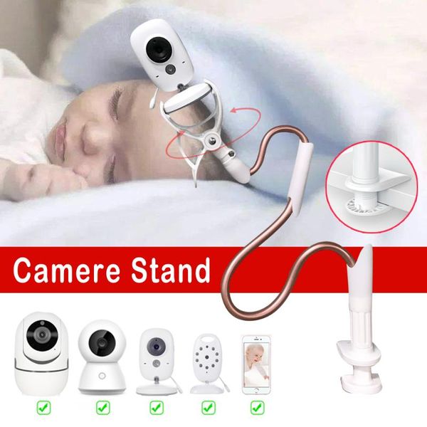 

universal baby monitor camera phone holder, cradle crib bed long arm adjustable 95cm wall mount stand for safety camcorders