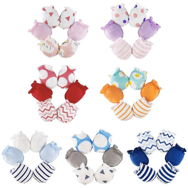 

hair accessories 3 pairs baby anti scratching soft pure cotton gloves born protection face scratch mittens infant handguard supplies, Slivery;white