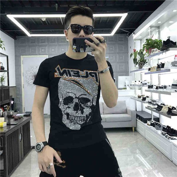

men's t-shirts shirs arrival personaliy skulls shor sleeve male ins o-neck coon shir brand clohing hip hop novely z3wa, White;black