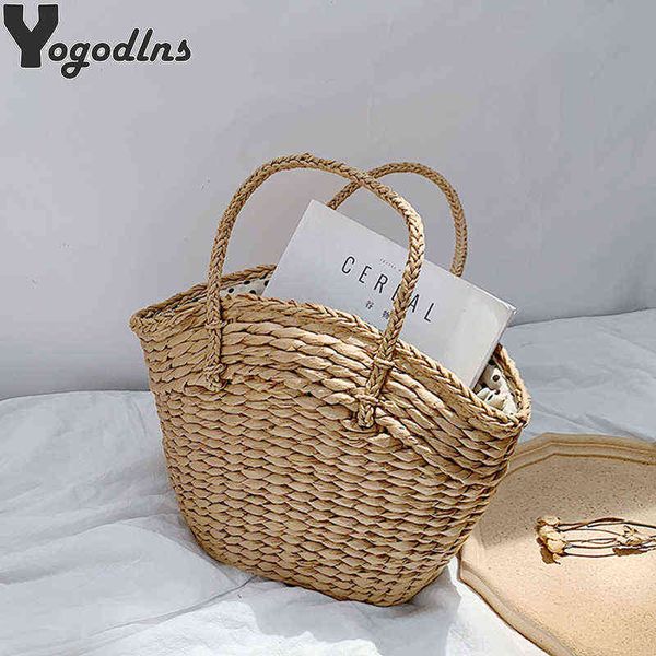 Borse per la spesa Borsa da spiaggia bohémien da donna Borsa in paglia di vimini in rattan Borsa a tracolla di grande capacità femminile Casual da viaggio Moda Borsa a tracolla Bolsos220307