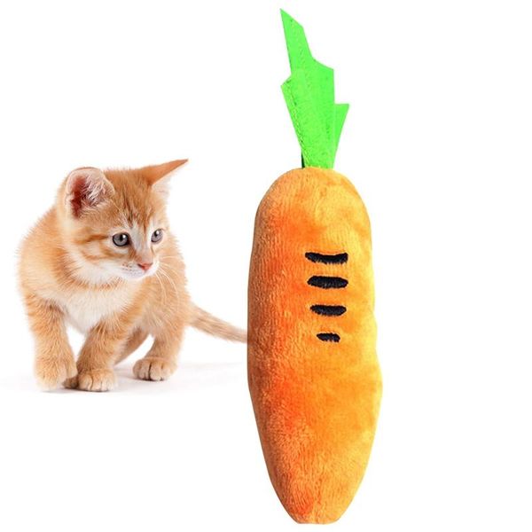

plush carrot dog toy interactive cat soft squeaky kitten chew pet teeth cleaning puppy training toys