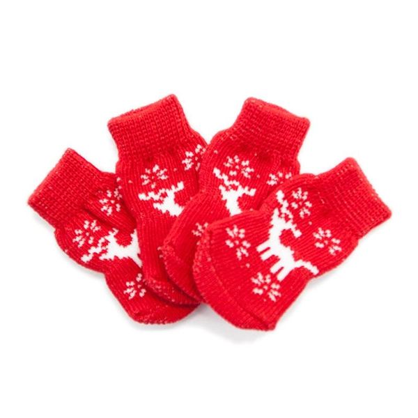 

dog apparel pet socks winter warm knitted cotton cat anti-slip chihuahua thick protector cute snowman elk puppy sock