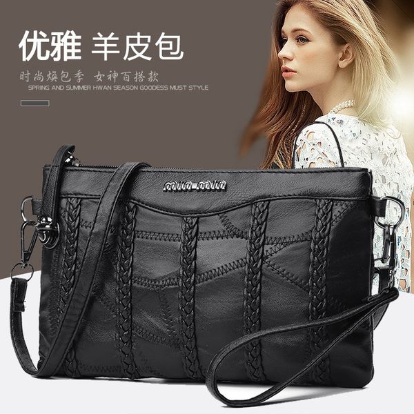 

evening bags new soft leather splicing envelope korean fashion hand shoulder dinner