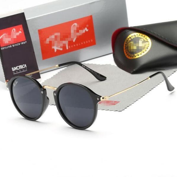 

ray sunglasses vintage pilot uv400 wayfarer protection men women bans ben sun glasses with case box 2447, White;black