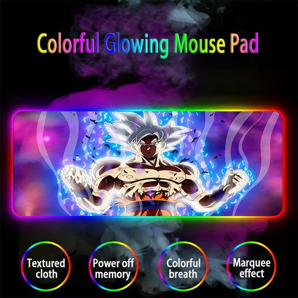 

mouse pads & wrist rests gamer pad rgb big size xxl anti-slip rubber mousepad play mats gaming colorful luminous keyboard laptop