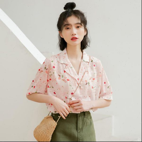 

fashion flower print women shirt short sleeve girls tees summer, White