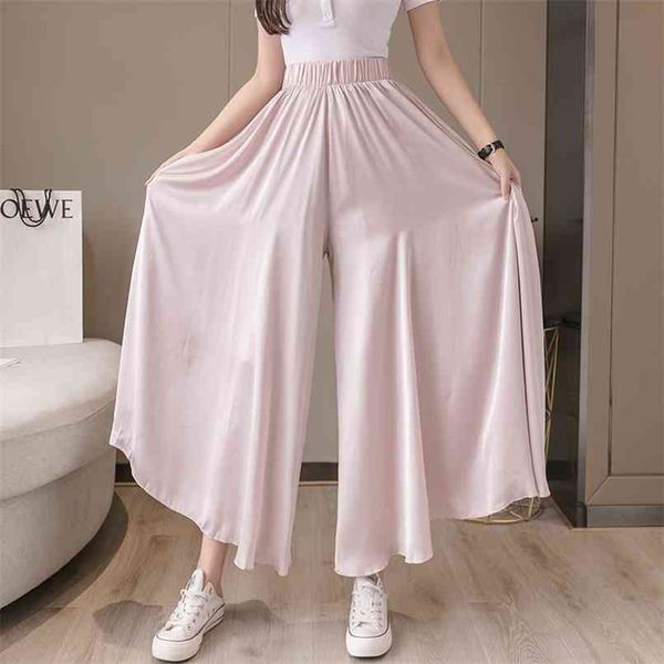 

spring summer women wide leg pants skirts casual high waist pantalones korean style elegant fashion loose trouser clothing mujer 210915, Black;white