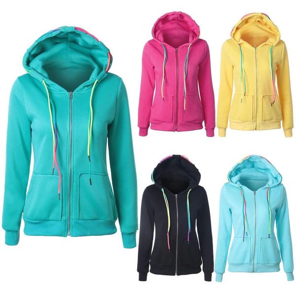 

women's hoodies & sweatshirts hoodie women oversized solid stitching drawstring hooded slim fashion jacket coat outwear ropa deportiva, Black