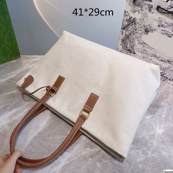 

fashion luxury white handbags women shoulder bags canvas shopping bag ladies beach purses large totes high quality