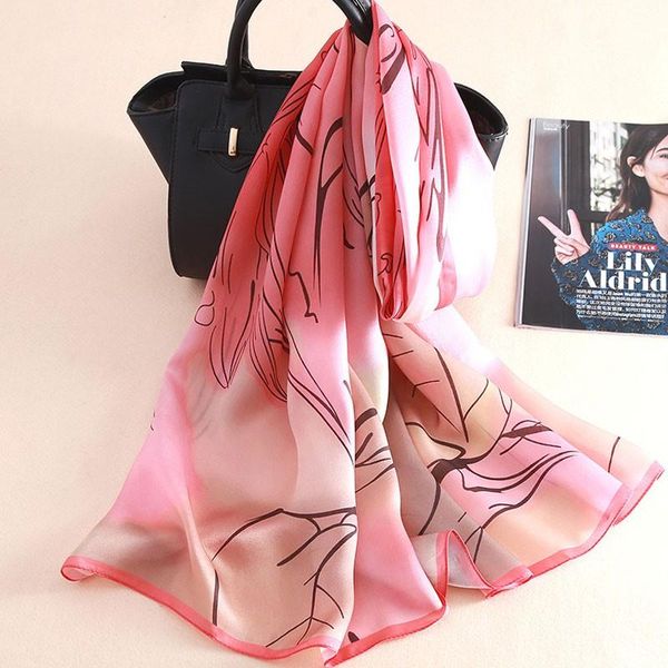 

scarves 100% pure silk scarf for women shawls and wrap real ladies bandana foulard hijab hair, Blue;gray
