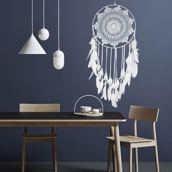 

decorative objects & figurines white large dream catcher big decoration kids room girl nordic wind chimes dreamcatcher home style