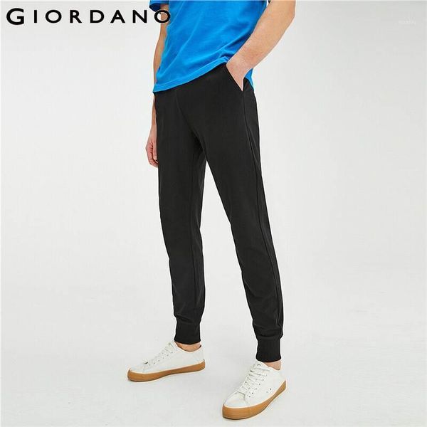

giordano men pants stretchy elastic waist thin lightweight joggers sporty muti-pocket cauual calca masculina 01111092 men's, Black