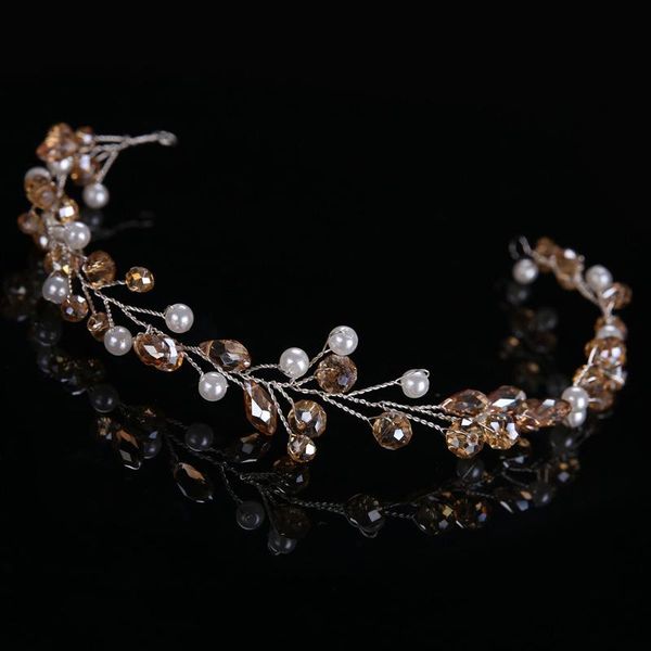 

hair clips & barrettes le liin bride crystal headband bridesmaid ornaments band handmade bridal accessories wedding jewelry, Golden;silver