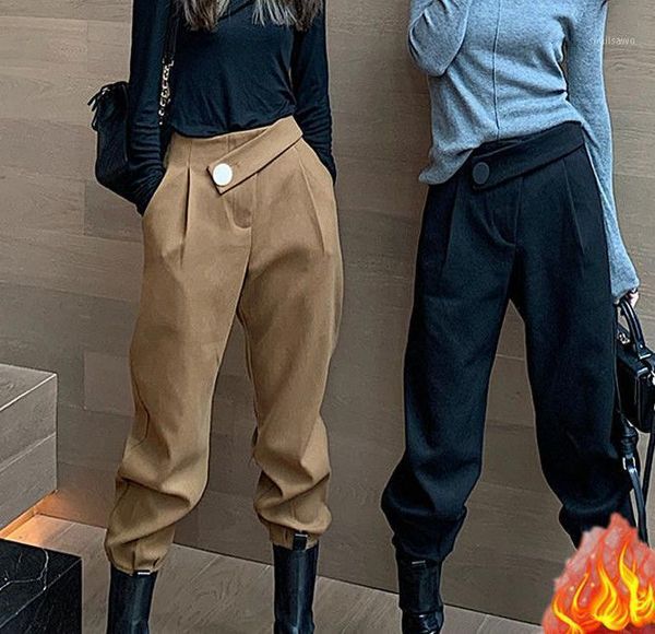 

spring summer iregular waist cargo pants women's casual streetwear long loose high wide leg harem trousers feme & capris, Black;white