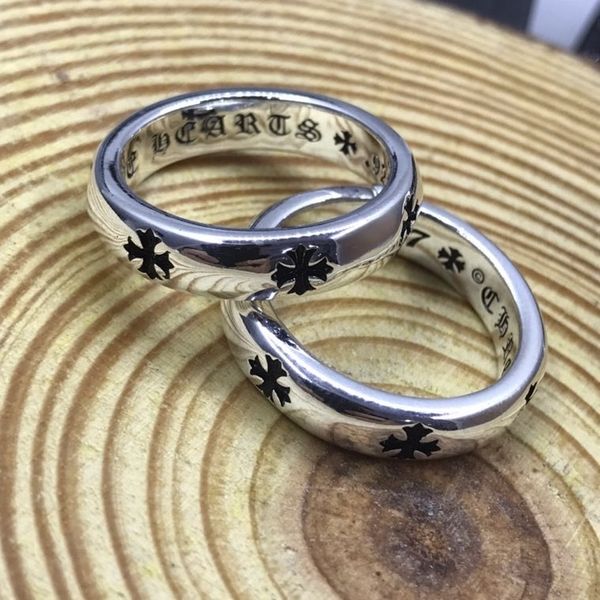 

design jewelry croquet eternal smooth cross men's and women's personality couple ring, Silver