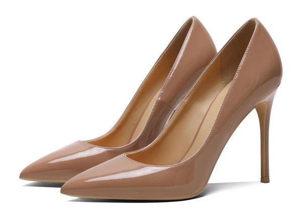 

women high heels small plus size 34-42 10cm 8cm 33  11 bride pointed toe nude black red work pumps wholesale shoes dress