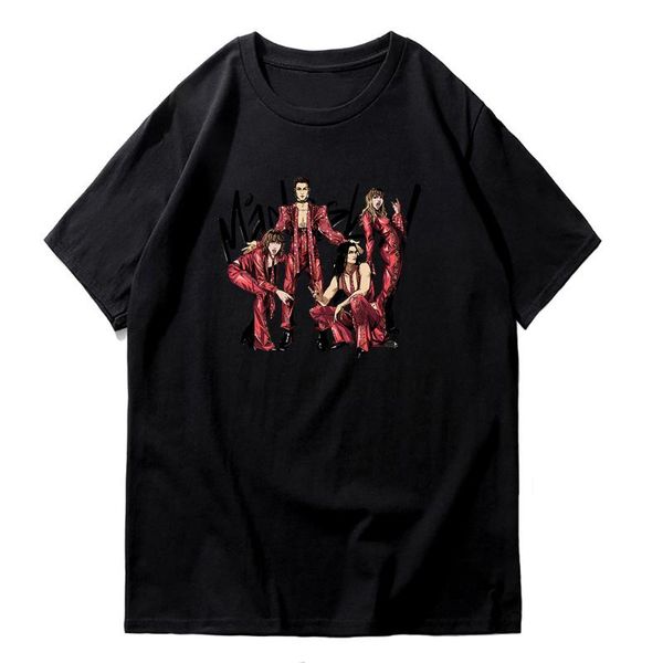 

women's t-shirt maneskin t shirt summer fashion women/men casual hip hop boy harajuku kawaii tee girl tshirt trendy clothing, White