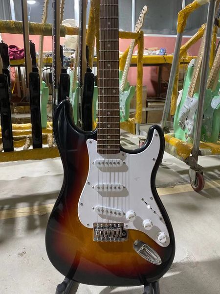 

electric guitar vintage sunburst color rosewood fingerboard white pickguard