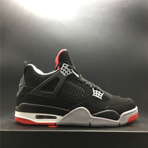 

air 4 og bred 308497-060 2019 black red iv kicks women men sports shoes sneakers trainers with original box, Black;white