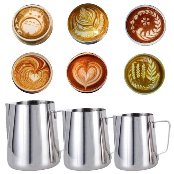 

coffee pots foam jug stainless steel milk frothing espresso mug barista craft cappuccino cups latte pot kitchen tools