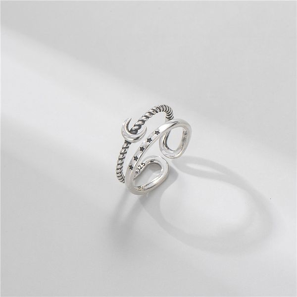 

s925 yintai silver ring female star moon index finger ring