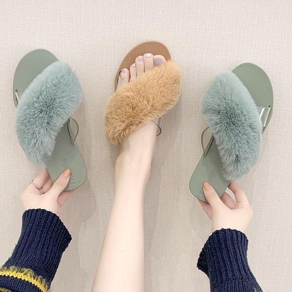

slippers women's shoes 2021 cross sandals and sweet flat with a word inside outside wear, Black