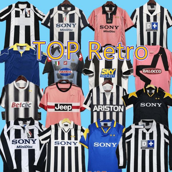 

97/98 retro version ronaldo soccer jersey 84 85 00 02 03 04 05 11 12 15 16 del piero inzaghi zidane marchisio ibrahimovic davids italia foot, Black;yellow