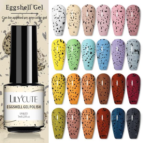 

nail gel lilycute 7ml egg shell polish semi permanent solid eggshell lamp varnish soak off art manicura, Red;pink