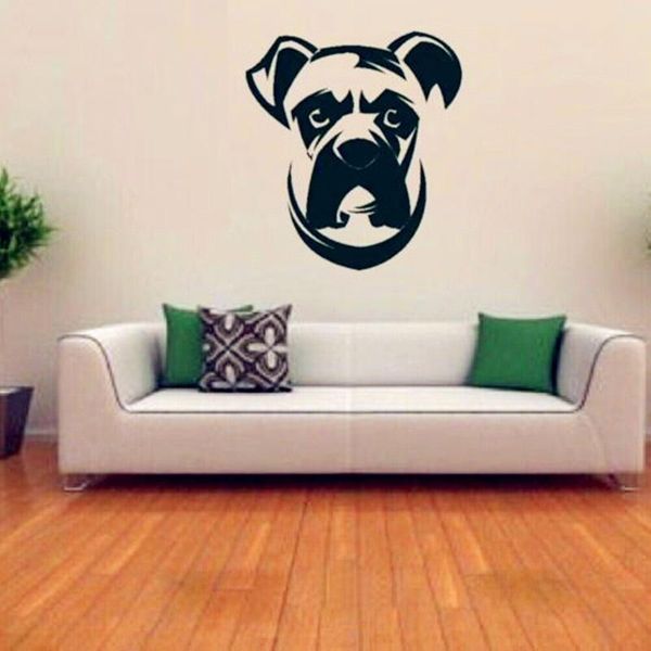 

wall stickers boxer dog decal sticker - cute dogs wallpaper kids household decorative art decor