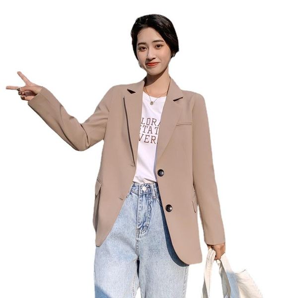 

women's suits & blazers 2021 chic solid color leisure office ladies pocket blazer, White;black