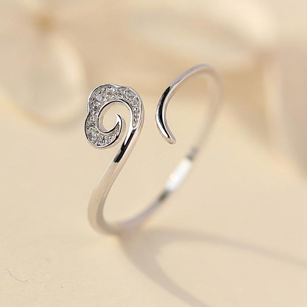 

cluster rings design silver cubic zircon classic 925 lucky clouds ring for woman gilr elegant gift kids student fashion jewelry, Golden;silver