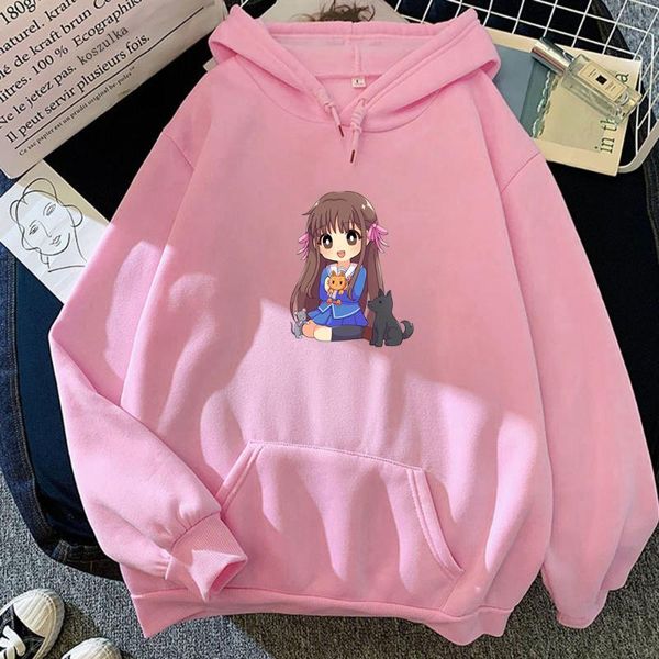 

men's hoodies & sweatshirts anime fruits basket the final season hoodie women manga kyo tohru yuki female oversized akito shigure fleec, Black