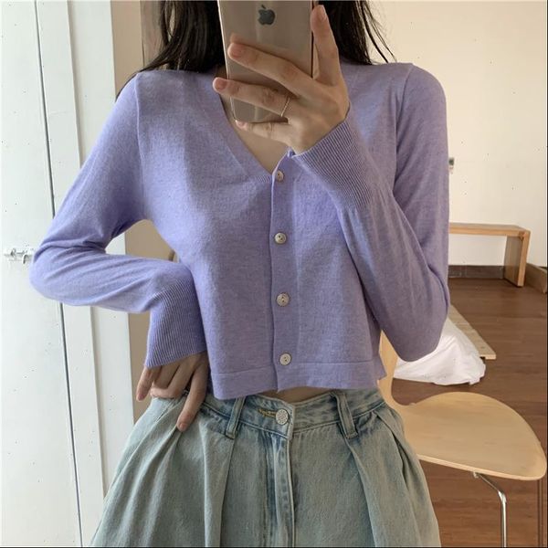 

womens sweaters women v neck knitted casual short cardigans lady full sleeve thin cardigan outwear crop for female, White;black