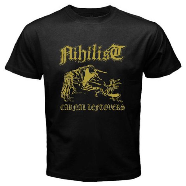 

new nihilist band logo men's black t-shirt size s to 3xl 100% cotton, White;black