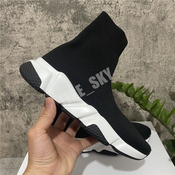

2022 speed trainer casual shoes luxury women men leather spend platform oversized sole sneakers 3d printing with box, Black