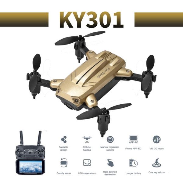 

est drone ky301 2.4g wifi fpv camera altitude hold real-time aerial stylish shape rc quadcopter to gift drones