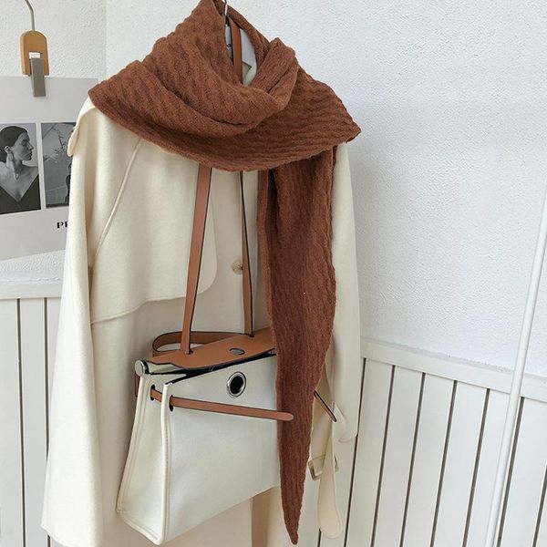 

scarves autumn and winter warm knitting scarf diamond shawl large korean solid color women, Blue;gray