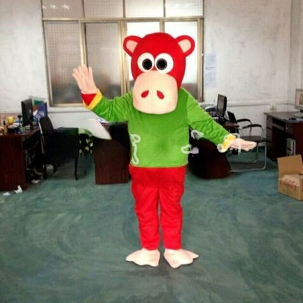 

mascot costumes monkey mascot new costume party game dress suit ad halloween easter costume, Red;yellow