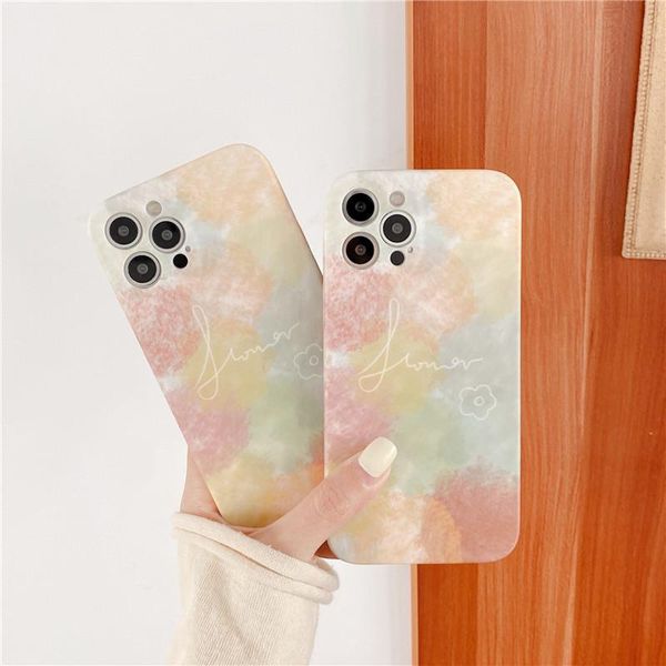 

cell phone pouches graffiti color ink letter case for 12 pro max 11 xr x xs se 7 8 plus scrub soft silicone tpu cover