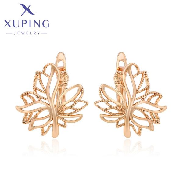 

hoop & huggie xuping jewelry arrival fashion leaf shaped earrings for women gift s00127683, Golden;silver