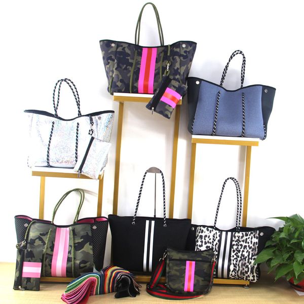 

neoprene travel bag set large capacity outdoor duffel bags hallow out purse with matching coin case by sea