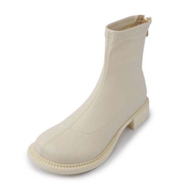 

size 33-43 ankle boots woman square toe zipper winter shoes women fashion casual club boot daily ladies footwear, Black