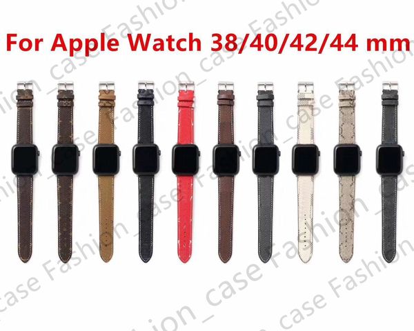 Pulseiras de relógio de designer de luxo pulseira inteligente 42 mm 38 mm 40 mm 44 mm iwatch 2 3 4 5 pulseiras pulseira de couro pulseira de listras da moda