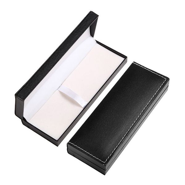 Caixa de presente de couro clássica de alta qualidade Caixa de presente costurada caso de canetas da escola de exibição de material de escritório